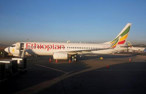Workers service an Ethiopian Airlines plane at the Bole International Airport in Ethiopia's capital Addis Ababa, January 26, 2017. PHOTO BY REUTERS/Amr Abdallah Dalsh