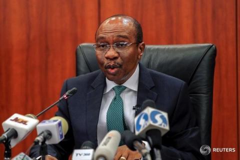 Central Bank Governor Godwin Emefiele speaks during the monthly Monetary Policy Committee meeting in Abuja, Nigeria, January 26, 2016. PHOTO BY REUTERS/Afolabi Sotunde