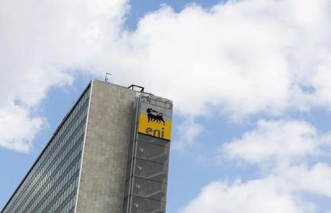 The logo of oil company Eni-Saipem is pictured at its headquarters in Rome, Italy, September 23, 2015. PHOTO BY REUTERS/Alessandro Bianchi