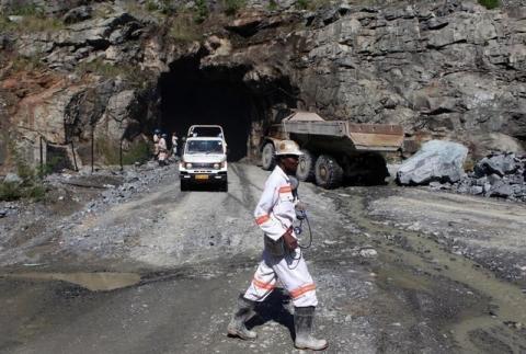 A mine worker is pictured at the Freda Rebecca gold mine in Binder town, February 7, 2015. PHOTO BY REUTERS/Philimon Bulawayo