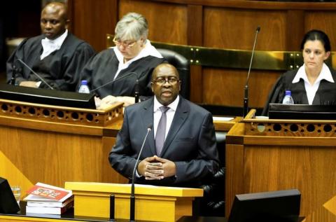 Finance Minister Nhlanhla Nene delivers his 2015 Budget Speech at Parliament in Cape Town, February 25, 2015. PHOTO BY REUTERS/Sumaya Hisham