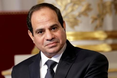 Egyptian President Abdel Fattah al-Sisi delivers a statement following a meeting with French President Francois Hollande at the Elysee Palace in Paris, France, November 26, 2014. PHOTO BY REUTERS/Philippe Wojazer