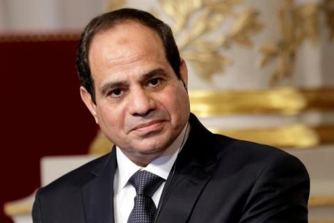 Egyptian President Abdel Fattah al-Sisi delivers a statement at the Elysee Palace in Paris, France, November 26, 2014. PHOTO BY REUTERS/Philippe Wojazer