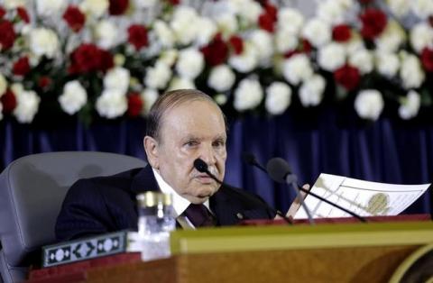 President Abdelaziz Bouteflika delivers a speech during a swearing-in ceremony in Algiers, April 28, 2014. PHOTO BY REUTERS/Louafi Larbi