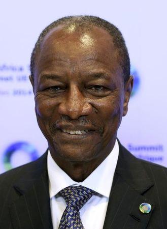 Guinea's President Alpha Conde poses during an European Union (EU)-Africa summit in Brussels, April 2, 2014. PHOTO BY REUTERS/Francois Lenoir
