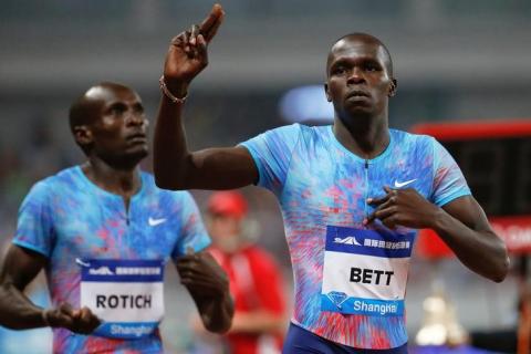 Kipyegon Bett of Kenya during 800metres of Diamond League meeting at Shanghai Stadium, Shanghai, China, May 13, 2017. PHOTO BY REUTERS/Aly Song