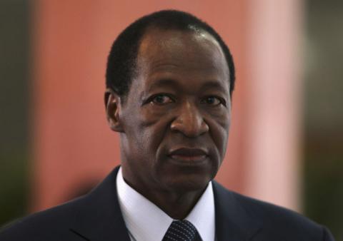 Burkina Faso's former President Blaise Compaore leaves after the closing ceremony of the 14th annual Francophonie summit in Kinshasa, October 14, 2012. PHOTO BY REUTERS/Noor Khamis