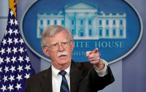 U.S. President Donald Trump's national security adviser John Bolton speaks during a press briefing at the White House in Washington, U.S., November 27, 2018. PHOTO BY REUTERS/Kevin Lamarque