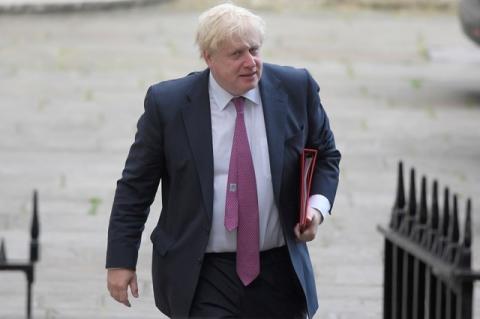 British Foreign Secretary Boris Johnson arrives in Downing Street for a cabinet meeting, in central London, Britain, July 18, 2017. PHOTO BY REUTERS/Toby Melville