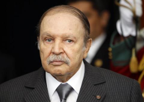 Algeria's President Abdelaziz Bouteflika is seen at the presidential palace in Algiers