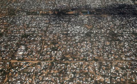 An aerial picture shows a section of the Hagadera camp in Dadaab near the Kenya-Somalia border, May 8, 2015. PHOTO BY REUTERS/Thomas Mukoya