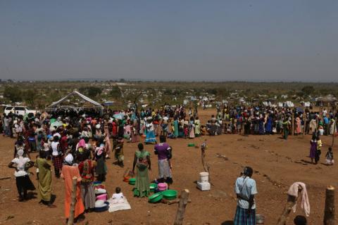 An aerial photograph showing South Sudanese refugees at Bidi Bidi refugee’s resettlement camp near the border with South Sudan, in Yumbe district, northern Uganda, December 7, 2016. PHOTO BY REUTERS/James Akena