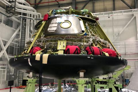 One of Boeing Co's CST-100 Starliner astronaut capsules is seen at a production facility in Cape Canaveral, Florida, U.S., January 15, 2019. PHOTO BY REUTERS/Eric M. Johnson