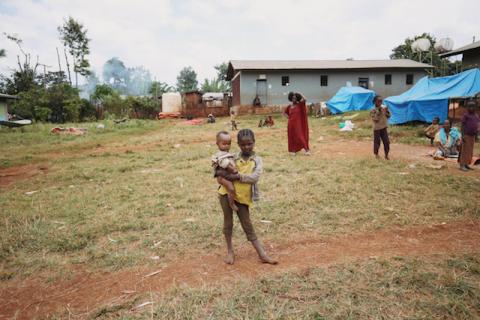 An internally displaced child carries his sibling within their camp in Chelelektu town of Southern Nations, Nationalities, and People's region in Ethiopia, August 15, 2018. PHOTO BY REUTERS/Tiksa Negeri