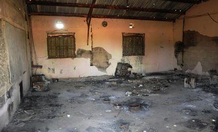 A view shows a burnt and looted classroom at the Doronj Sown secondary school after renewed conflict in Bor, Jonglei state December 11, 2014. PHOTO BY REUTERS/Jok Solomon