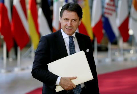 Italian Prime Minister Giuseppe Conte. PHOTO BY REUTERS/Yves Herman
