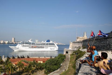 U.S. Carnival cruise ship Adonia arrives at the Havana bay, the first cruise liner to sail between the United States and Cuba since Cuba's 1959 revolution, Cuba, May 2, 2016. PHOTO BY REUTERS/Alexandre Meneghini