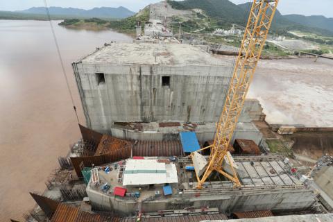 Ethiopia's Grand Renaissance Dam seen as it undergoes construction work on the river Nile in Guba Woreda, Benishangul Gumuz Region, Ethiopia, September 26, 2019. PHOTO BY REUTERS/Tiksa Negeri