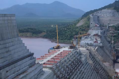Ethiopia's Grand Renaissance Dam is seen as it undergoes construction work on the river Nile in Guba Woreda, Benishangul Gumuz Region, Ethiopia, September 26, 2019. PHOTO BY REUTERS/Tiksa Negeri