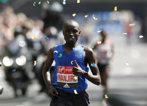Kenya's Daniel Wanjiru during the men's elite race in London Marathon, London, April 23, 2017. PHOTO BY REUTERS/Andrew Boyers Livepic