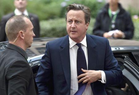 British Prime Minister David Cameron arrives at a European Union leaders extraordinary summit on the migrant crisis, in Brussels, Belgium, September 23, 2015. PHOTO BY REUTERS/Eric Vidal