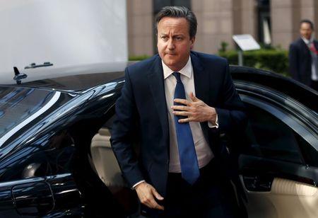 Britain's Prime Minister David Cameron arrives to attend an EU-CELAC Latin America summit in Brussels, Belgium, June 10, 2015. PHOTO BY REUTERS/Francois Lenoir