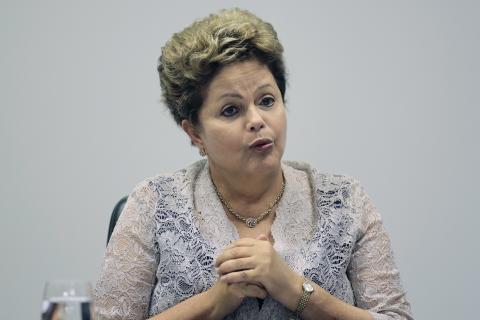Brazil's President Dilma Rousseff speaks during the first meeting of the newly-formed CIASN, an interministerial committee for simplifying tax collection, at the Planalto Palace in Brasilia