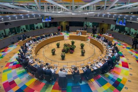 EU leaders take part in a European Union summit in Brussels, Belgium, June 28, 2018. PHOTO BY REUTERS/Stephanie Lecocq/Pool 