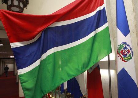 Gambia's national flag is displayed at the Ministry of Foreign Affairs in Taipei, November 15, 2013. PHOTO BY REUTERS/Pichi Chuang
