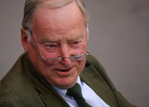 Alexander Gauland of the Anti-immigration party Alternative for Germany (AfD) attends a budget debate at the lower house of parliament Bundestag in Berlin, Germany, July 4, 2018. PHOTO BY REUTERS/Hannibal Hanschke