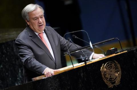 United Nations Secretary General Antonio Guterres addresses the opening of the 74th session of the United Nations General Assembly at U.N. headquarters in New York City, New York, U.S., September 24, 2019. PHOTO BY REUTERS/Carlo Allegri