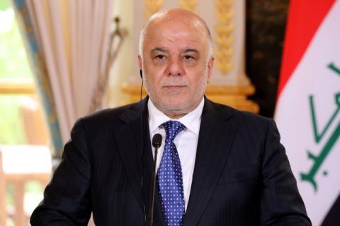 Iraqi Prime Minister Haider Al-Abadi speaks during a joint news conference with French President Emmanuel Macron (not seen) at the Elysee Palace in Paris, France, October 5, 2017. PHOTO BY REUTERS/Ludovic Marin