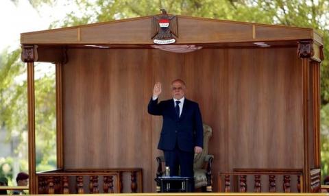 Iraqi Prime Minister Haider al-Abadi attends a military parade at Tahrir Square in central Baghdad, Iraq, July 14, 2016. PHOTO BY REUTERS/Khalid al Mousily