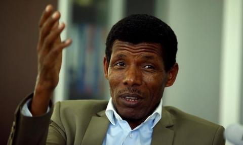 Haile Gebrselassie, former Ethiopia's long distance runner and Olympic champion, speaks during an interview with Reuters in his office after he was elected president of the Ethiopian Athletics Federation in Addis Ababa, Ethiopia, November 7, 2016. PHOTO BY REUTERS/Tiksa Negeri