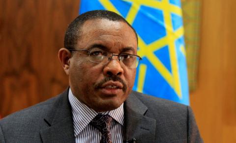 Ethiopian Prime Minister Hailemariam Desalegn speaks during an interview with Reuters at his office in the capital Addis Ababa, October 10, 2013. PHOTO BY REUTERS/Tiksa Negeri