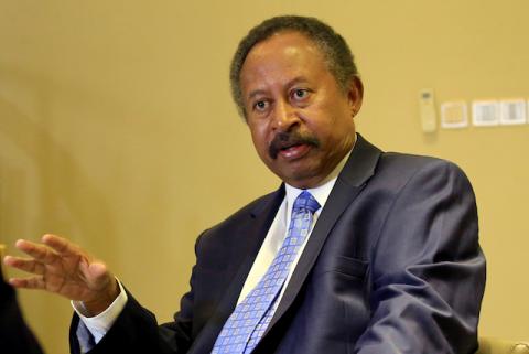 Sudan's prime minister in the transitional government, Abdalla Hamdok, speaks during a Reuters interview in Khartoum, Sudan, August 24, 2019. PHOTO BY REUTERS/Mohamed Nureldin Abdallah