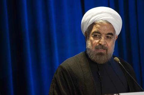Iran's President Hassan Rouhani speaks during an event hosted by the Council on Foreign Relations and the Asia Society in New York