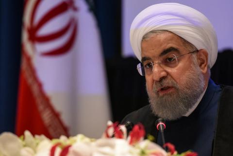 Iran's President Hassan Rouhani delivers remarks at a news conference during the United Nations General Assembly in New York City, U.S., September 20, 2017. PHOTO BY REUTERS/Stephanie Keith