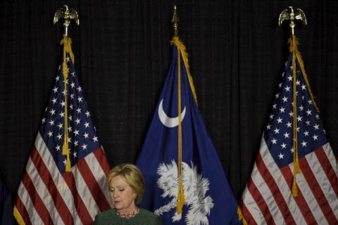 U.S. Democratic presidential candidate Hillary Clinton speaks during a campaign stop in Columbia, South Carolina, February 24, 2016. PHOTO BY REUTERS/Rainier Ehrhardt