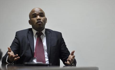 Libyan militia leader Ibrahim al-Jathran, head of an autonomy movement in Cyrenaica province, speaks during an interview with Reuters in Brega