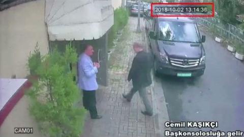 A still image taken from CCTV video and obtained by TRT World claims to show Saudi journalist Jamal Khashoggi as he arrives at Saudi Arabia's consulate in Istanbul, Turkey Oct. 2, 2018. PHOTO BY REUTERS/Reuters TV