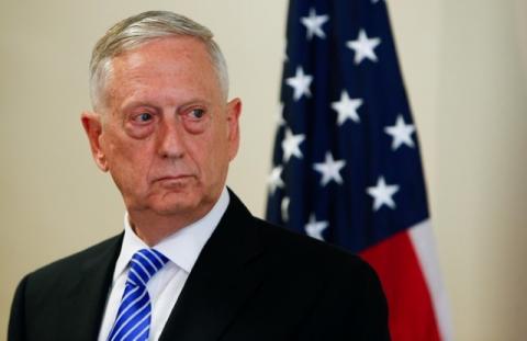 U.S. Defence Minister James N. Mattis is seen during a press conference before the commemoration of the 70th anniversary of the Marshall Plan at the George C. Marshall Center in Garmisch-Partenkirchen, Germany, June 28, 2017. PHOTO BY REUTERS/Michaela Rehle