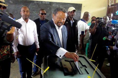 Opposition presidential candidate Jean Ping votes during the presidential election in Libreville, Gabon, August 27, 2016. PHOTO BY REUTERS/Erauds Wilfried Obangome