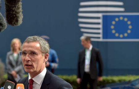 NATO Secretary General Jens Stoltenberg arrives at the EU Council headquarters at the start of a European Union leaders summit in Brussels, Belgium, June 26, 2015. PHOTO BY REUTERS/Eric Vidal