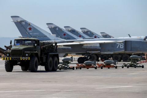 Russian military jets are seen at Hmeymim air base in Syria, June 18, 2016. PHOTO BY REUTERS/Vadim Savitsky/Russian Defense Ministry