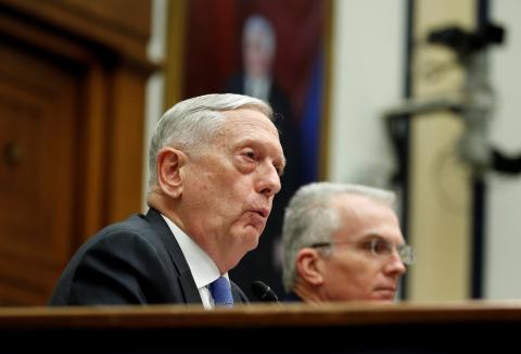 U.S. Defense Secretary Jim Mattis testifies to the House Armed Services Committee on Capitol Hill in Washington, U.S., February 6, 2018. PHOTO BY REUTERS/Joshua Roberts