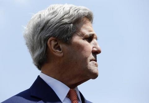 U.S. Secretary of State John Kerry attends a news conference in Geneva, Switzerland, May 2, 2016. PHOTO BY REUTERS/Denis Balibouse