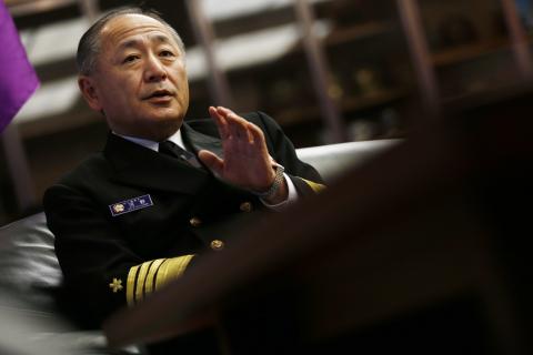 Admiral Katsutoshi Kawano, chief of the Japanese Self-Defense Forces' Joint Staff, speaks during an interview at the Japanese defense ministry in Tokyo, November 28, 2014. PHOTO BY REUTERS/Thomas Peter