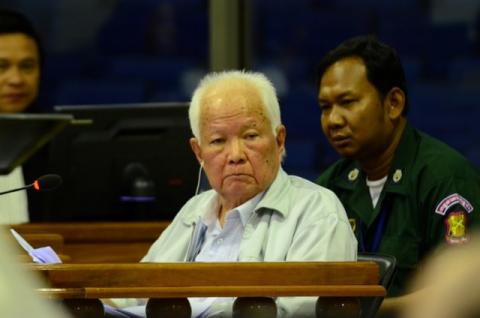 Former Khmer Rouge leader Khieu Samphan attends the closing statement in case 002/02 against former Khmer Rouge leaders Nuon Chea and Khieu Samphan, at the courtroom of the Extraordinary Chambers in the Courts of Cambodia (ECCC), Cambodia, June 23, 2017. PHOTO BY REUTERS/Nhet Sok Heng