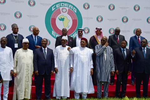 West African leaders and officials stand for a family photo at the ECOWAS extraordinary summit on terrorism in Ouagadougou, Burkina Faso on September 14, 2019. PHOTO BY REUTERS/Anne Mimault